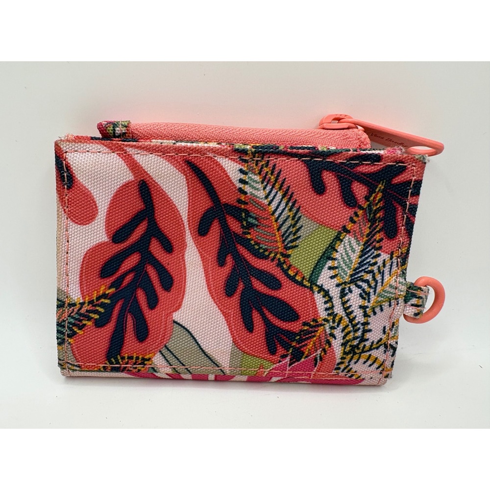 Vera Bradley ReActive ID Window Wallet Tropical Floral Pink Coral Green